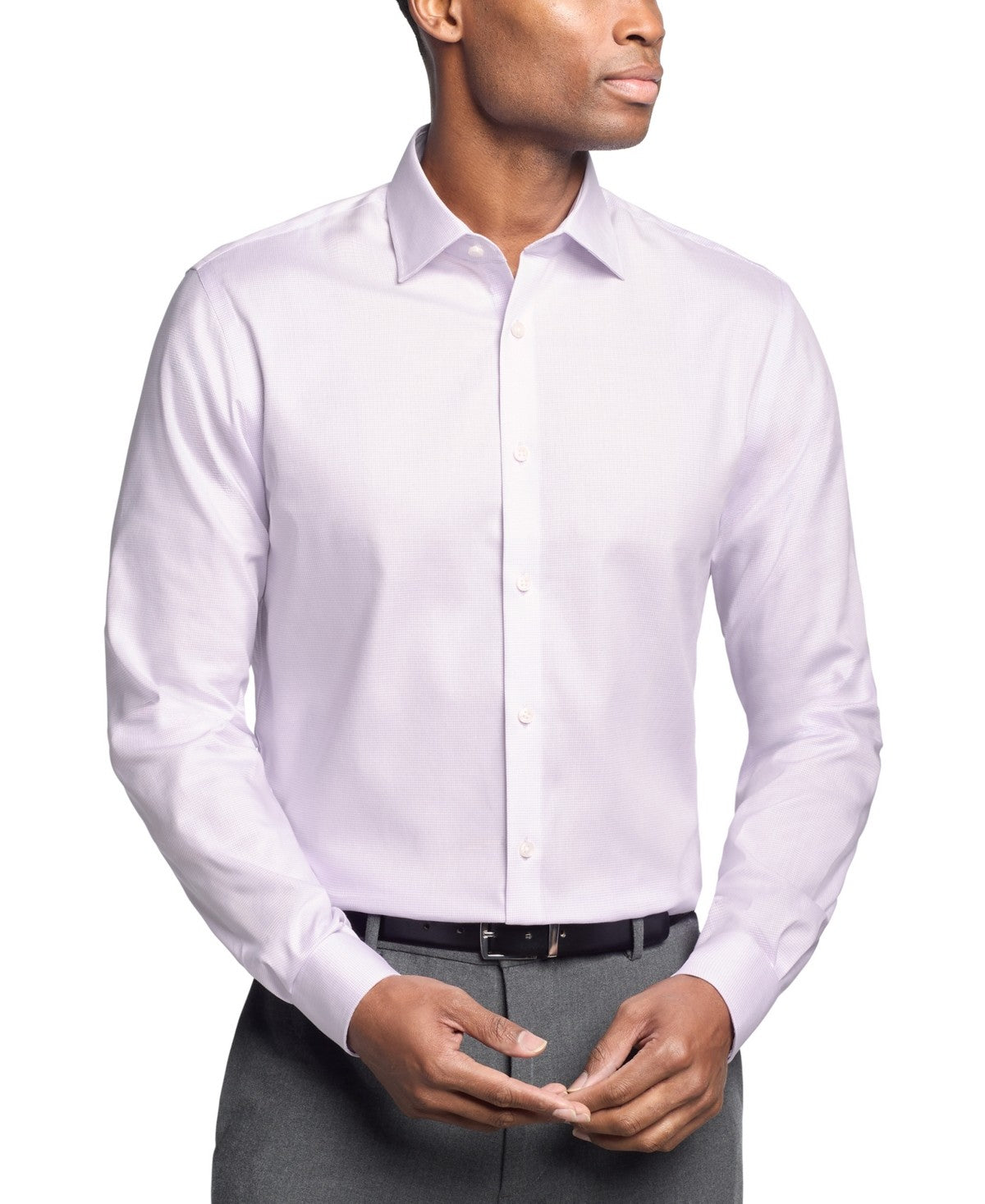 Michael Kors Mens Regular fit Dress Shirt XXL 18 in 34-35 Lilac Purple Check
