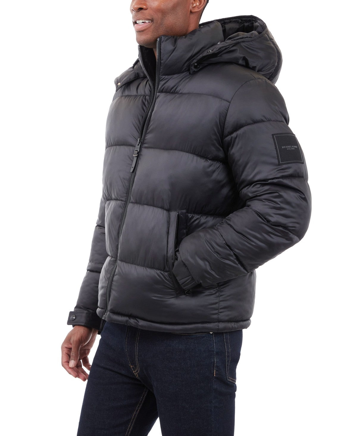 Michael Kors Mens Puffer Jacket Coat Small Black Full Zip