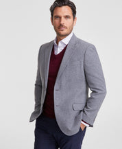Nautica Mens Modern fit Wool Tweed Sport Coat Blazer 38 S Gray Solid