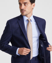 Michael Kors Mens Classic fit Wool Suit Jacket Blazer 40 R Navy Blue Plaid