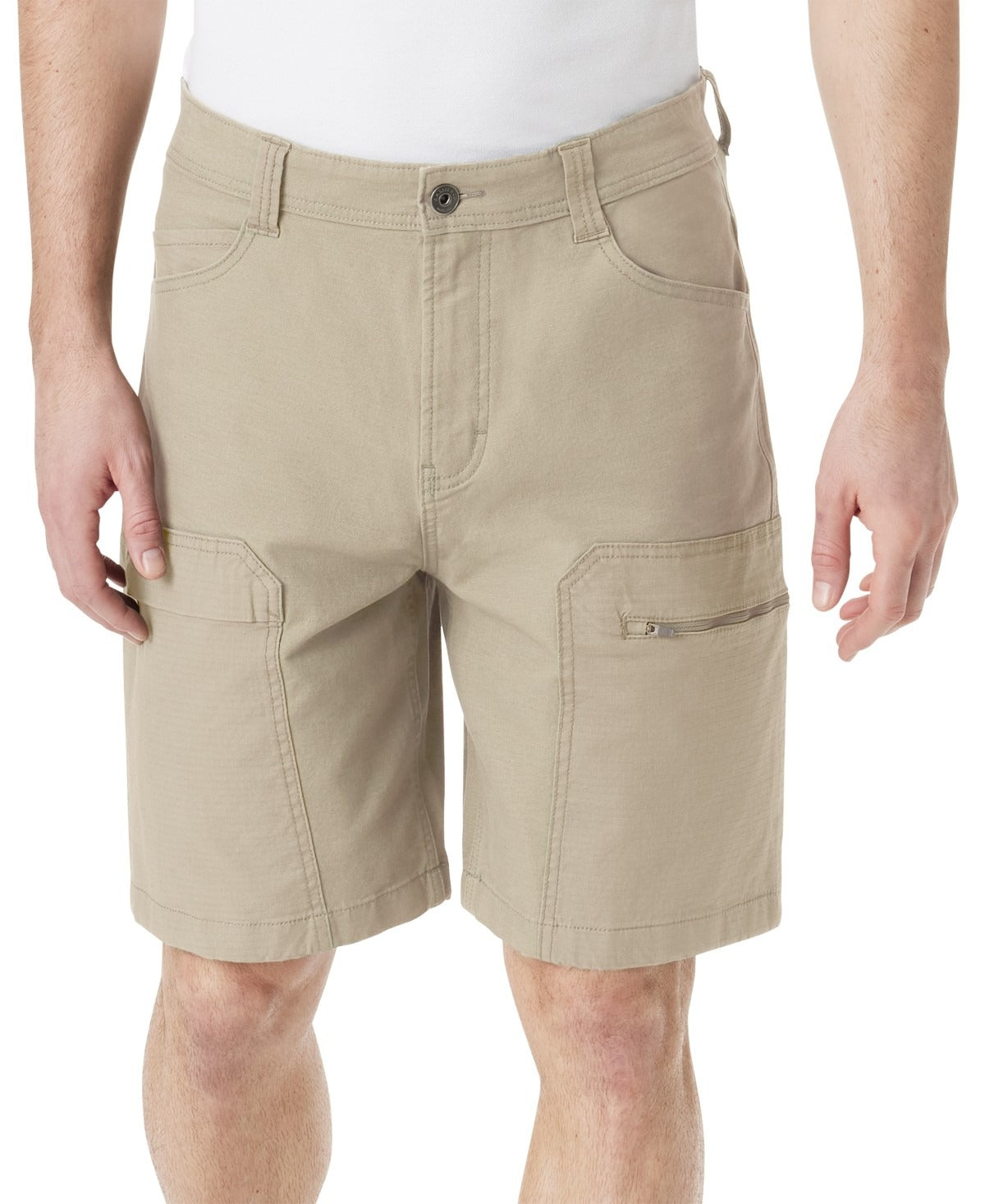 Bass Outdoor Mens Regular fit Cargo Shorts 40 Beige Solid