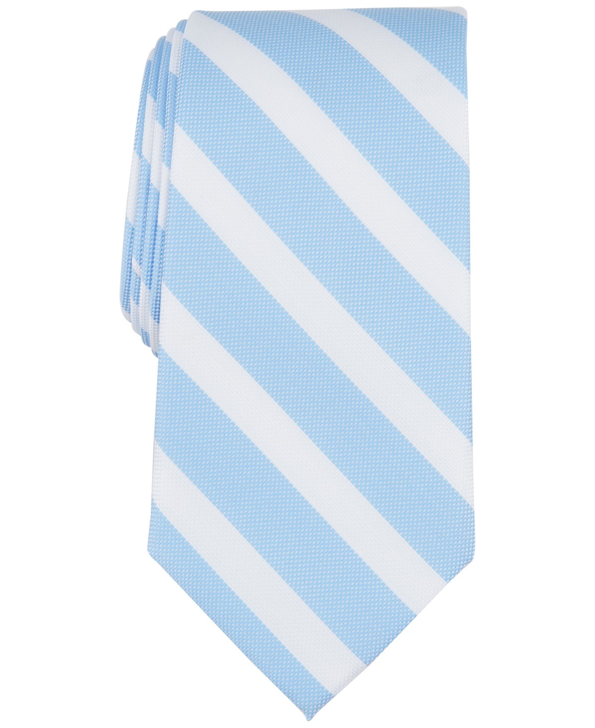 Club Room Mens Regular fit Tie Necktie One Size Light Blue White Striped