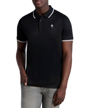 Karl Lagerfeld Paris Mens Regular fit Short Sleeve Polo Shirt Small Black