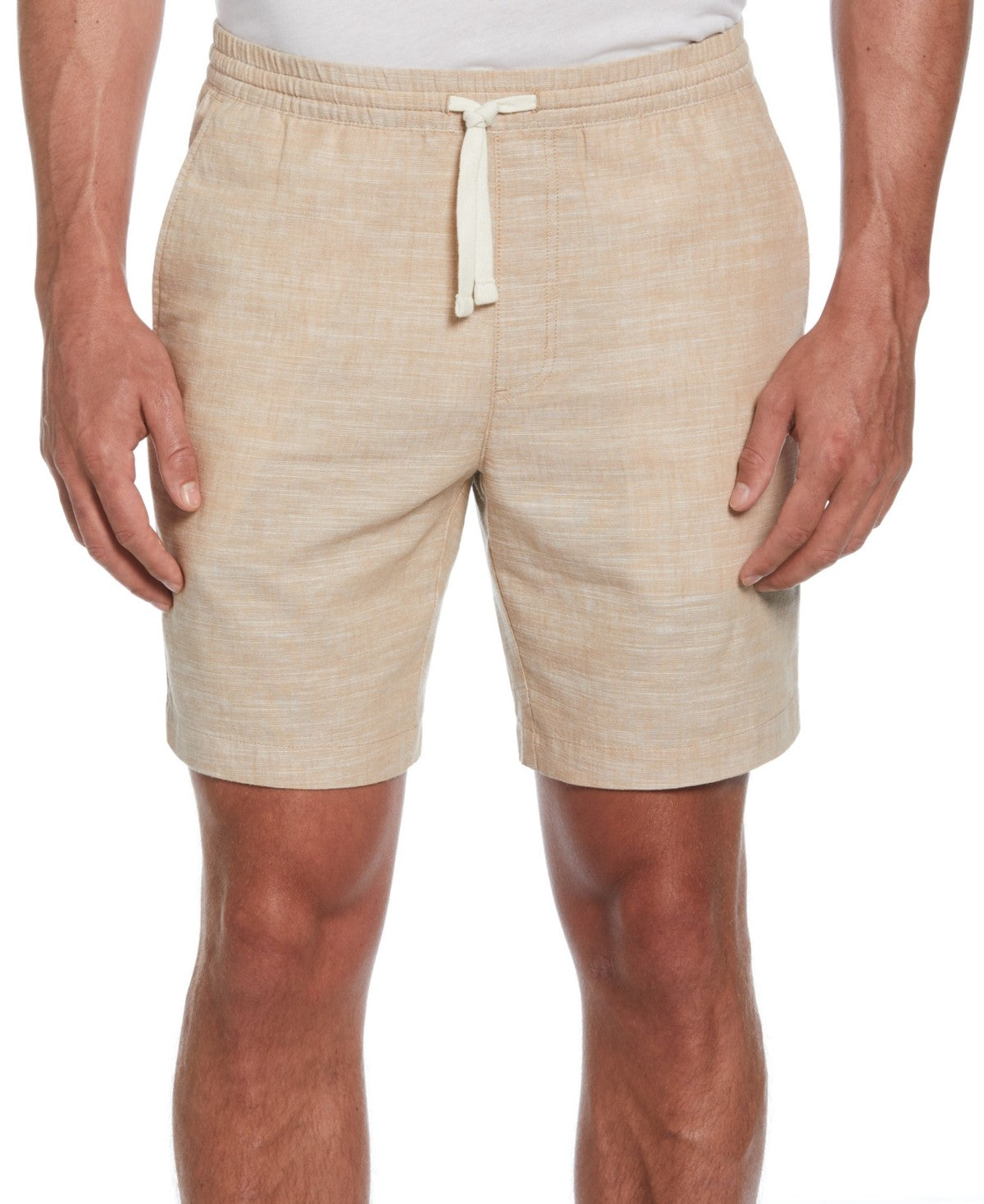 Cubavera Mens Regular fit Drawstring Shorts Large Beige Solid