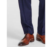 Michael Kors Mens Classic fit Wool Dress Pants 38 / 32 Navy Blue Plaid
