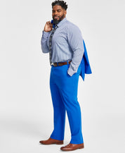 Tayion Mens Classic fit Dress Pants 36 / 32 Bright Blue Solid