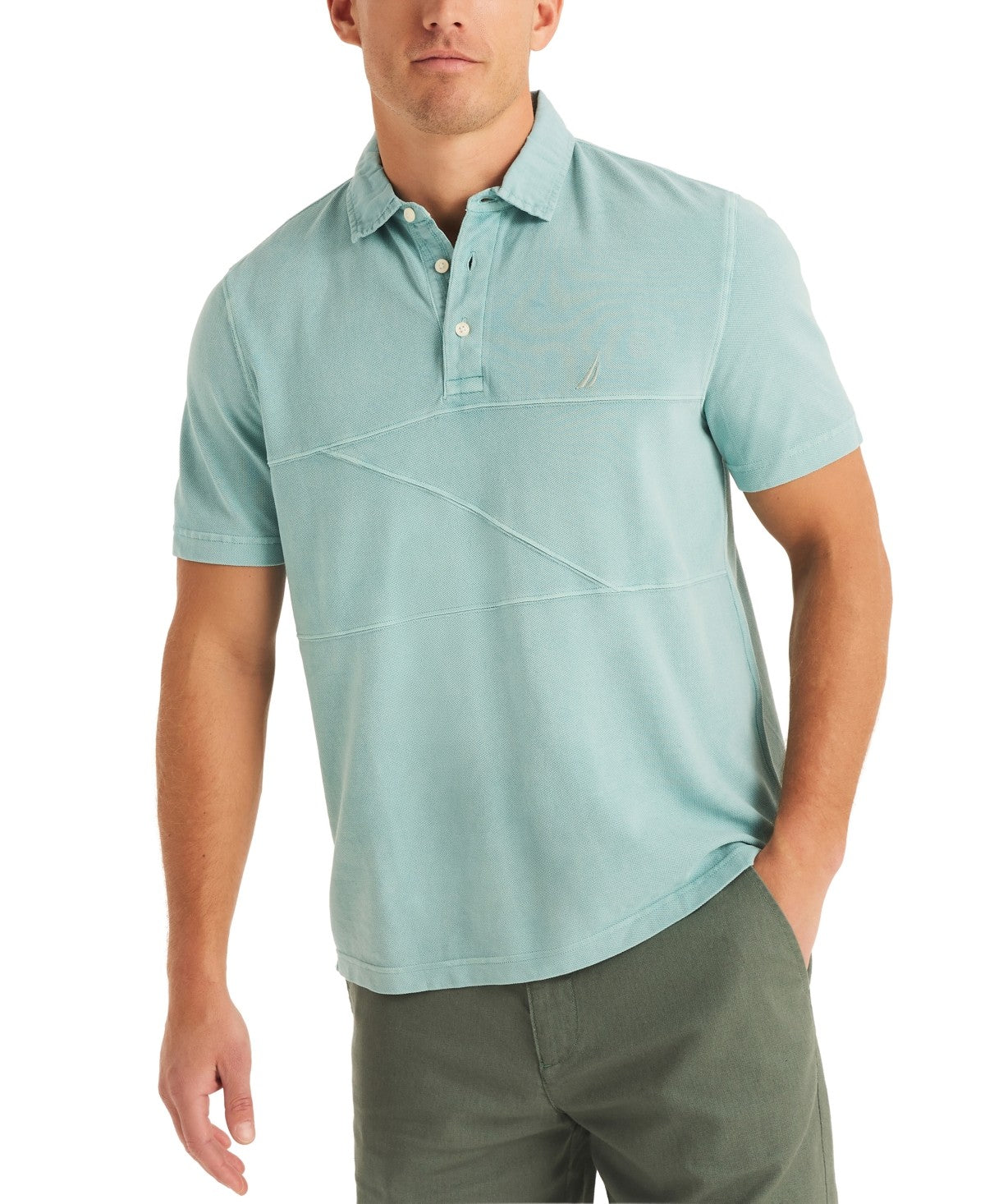 Nautica Men Regular fit Short Sleeve Polo Shirt Small Blue Solid