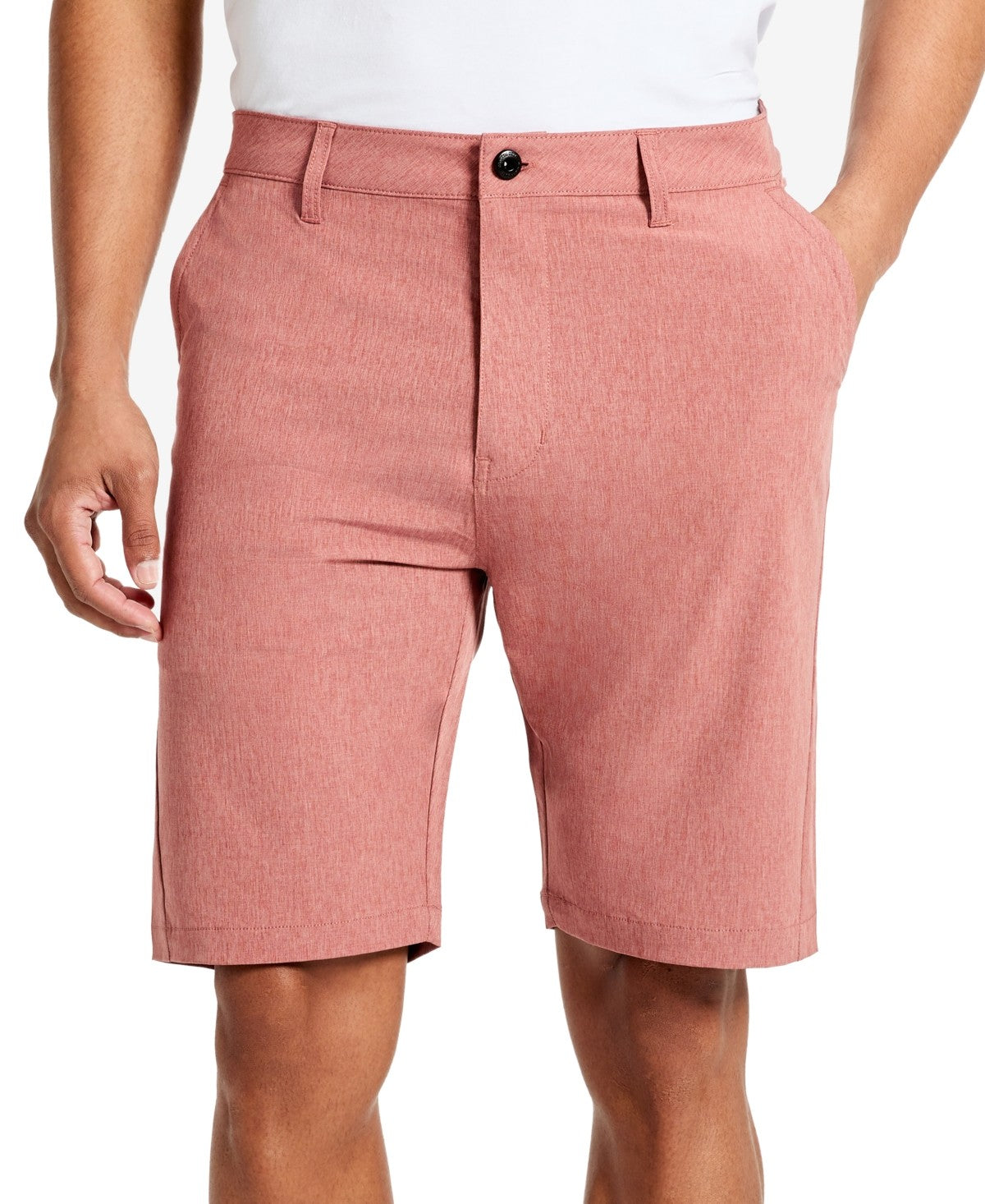 Kenneth Cole Mens Regular fit Casual Tech Shorts 30 Red Solid Stretch