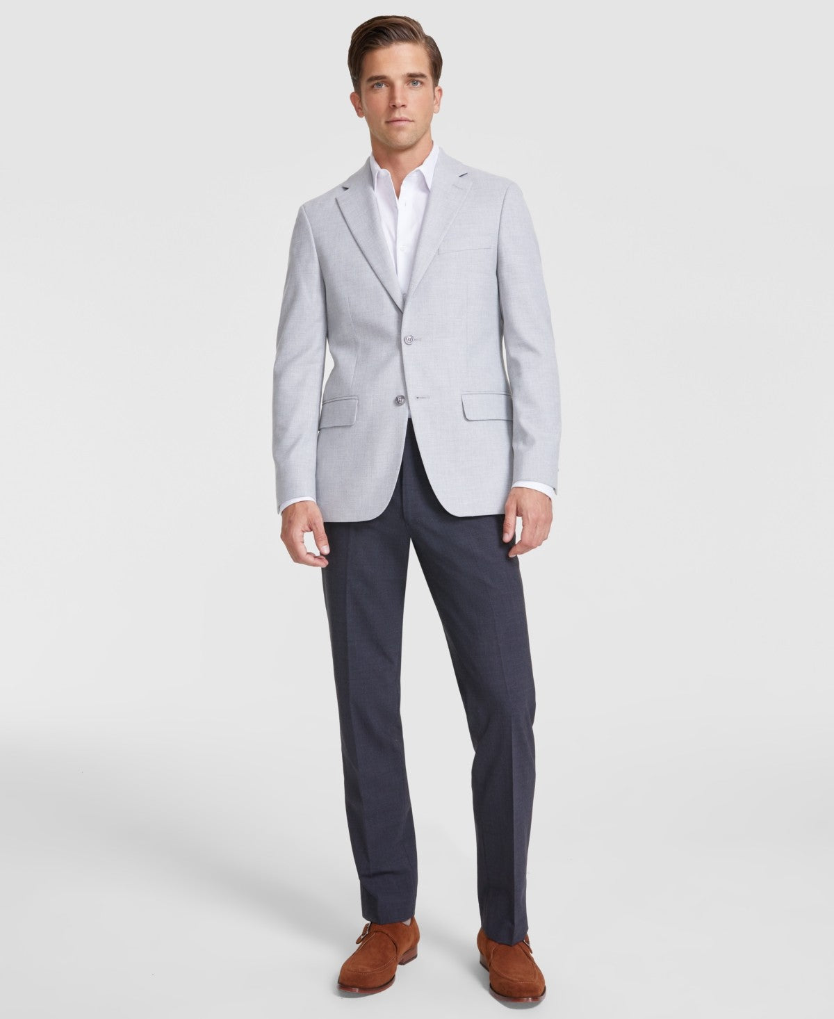 Tommy Hilfiger Mens Modern fit Sport Coat Blazer 36 S Light Grey Solid Stretch