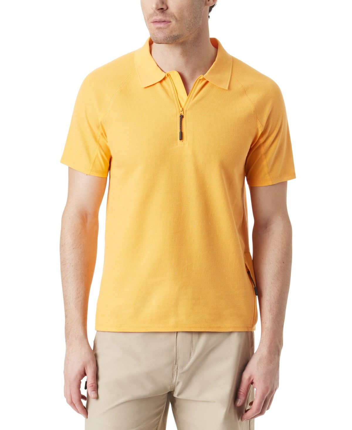 Bass Outdoor Mens Regular fit Short Sleeve Half Zip Shirt XXL Orange Solid
