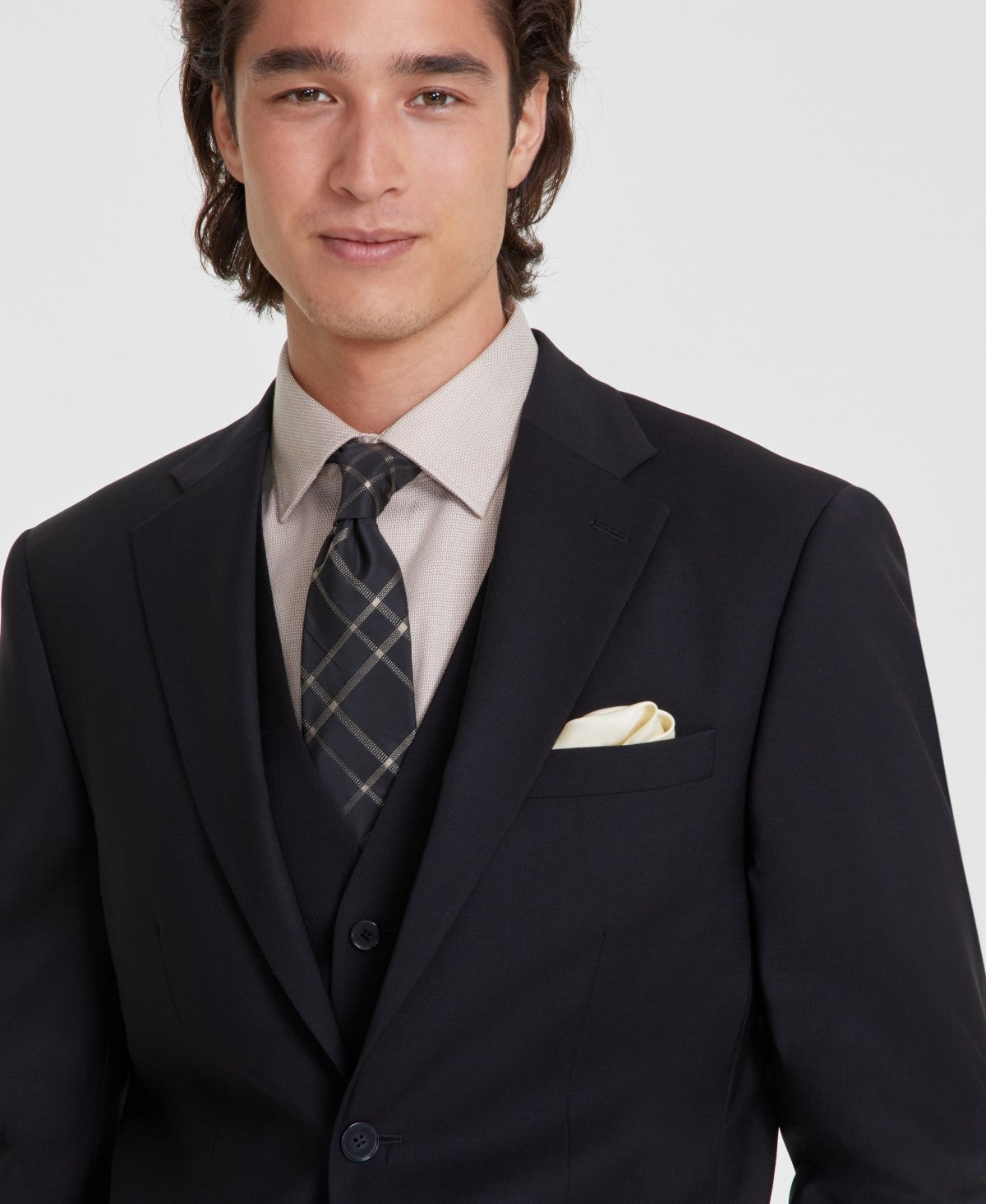 Calvin Klein Mens Slim fit Wool Suit Jacket Blazer 48 L Black Solid