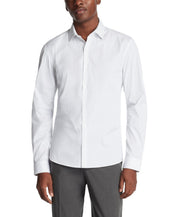 Calvin Klein Mens Extra-Slim fit Dress Shirt XL 17-17.5 34-35 Light Grey