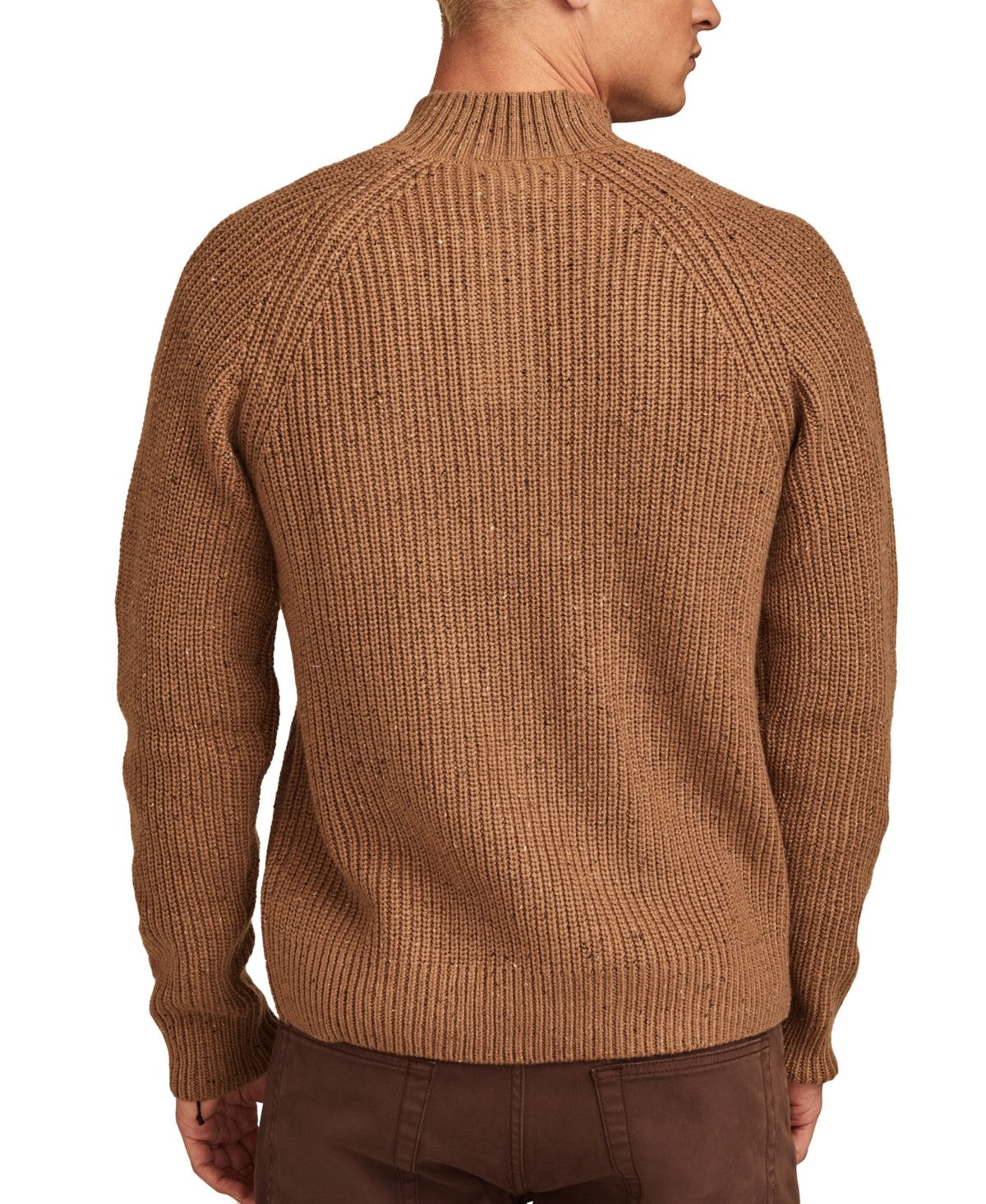 Lucky Brand Mens Classic fit Mock Neck Sweater XL  Mock Neck Brown Solid