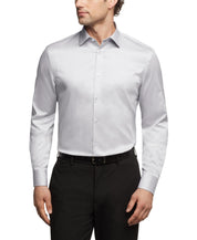 Michael Kors Mens Regular fit Dress Shirt XXL 18.5 in 34-35 Grey Silver Solid