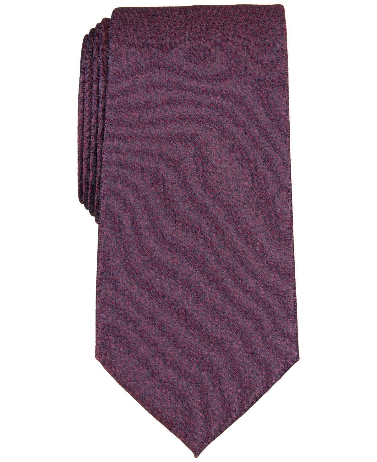 Perry Ellis Mens Malco Classic Solid Neck Tie Red Burgundy