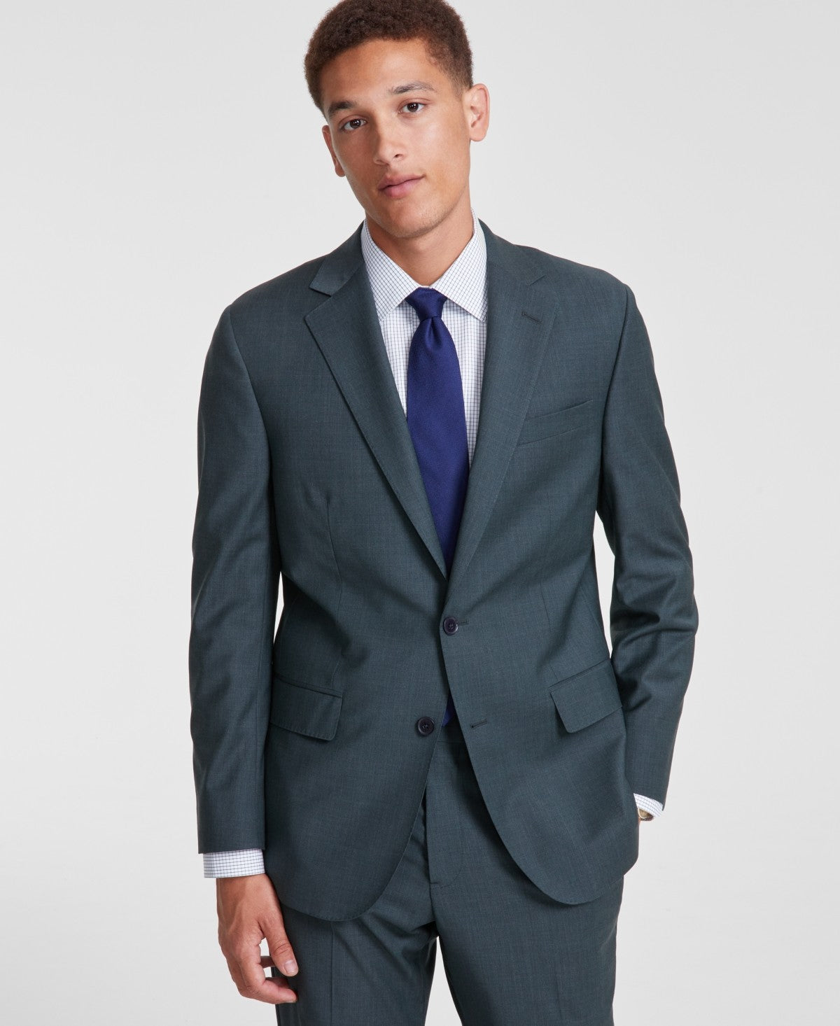Brooks Brothers Men Classic fit Suit Jacket Blazer 44 L Green Solid Stretch