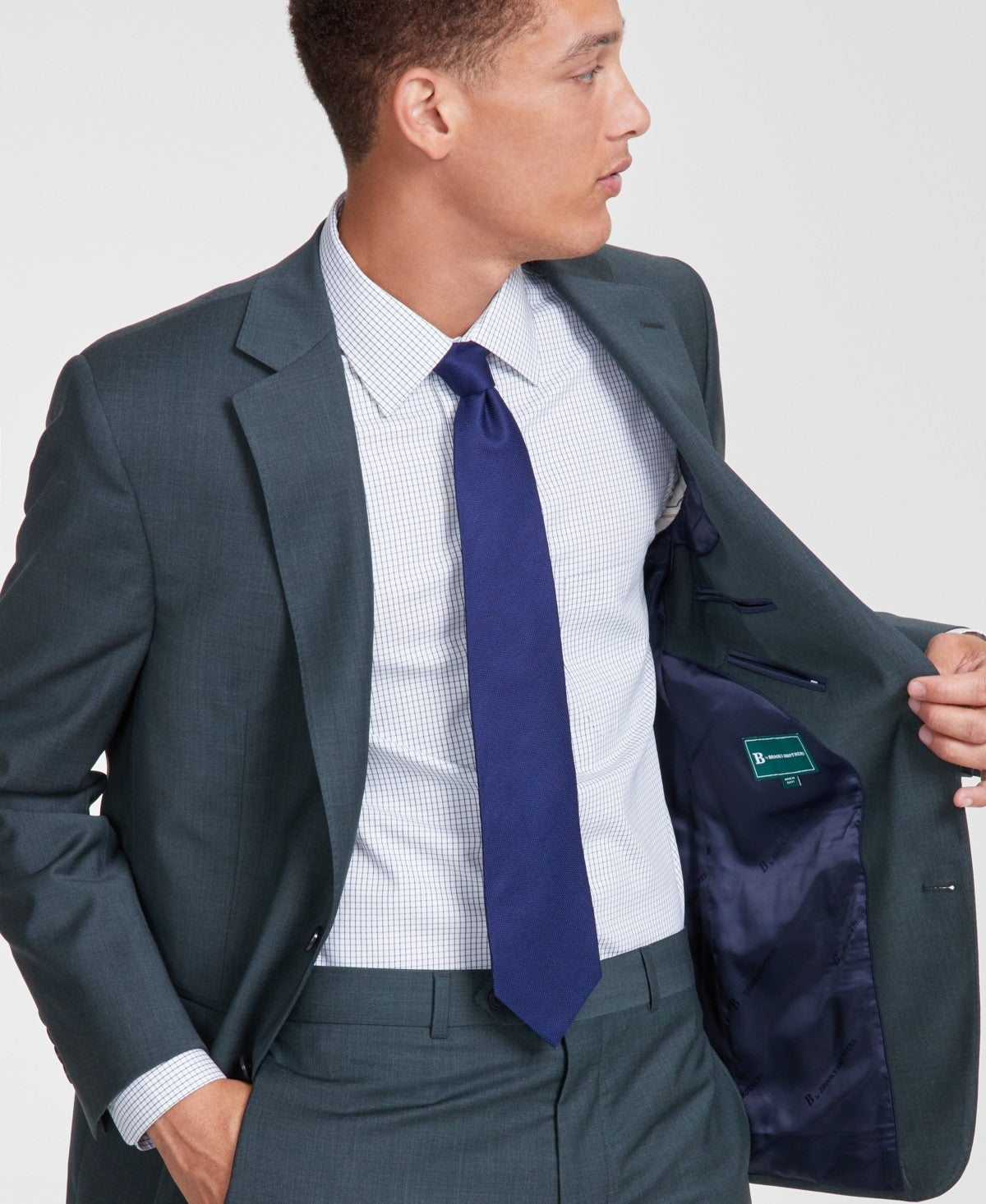 Brooks Brothers Mens Classic fit Suit Jacket Blazer 44 L Green Solid