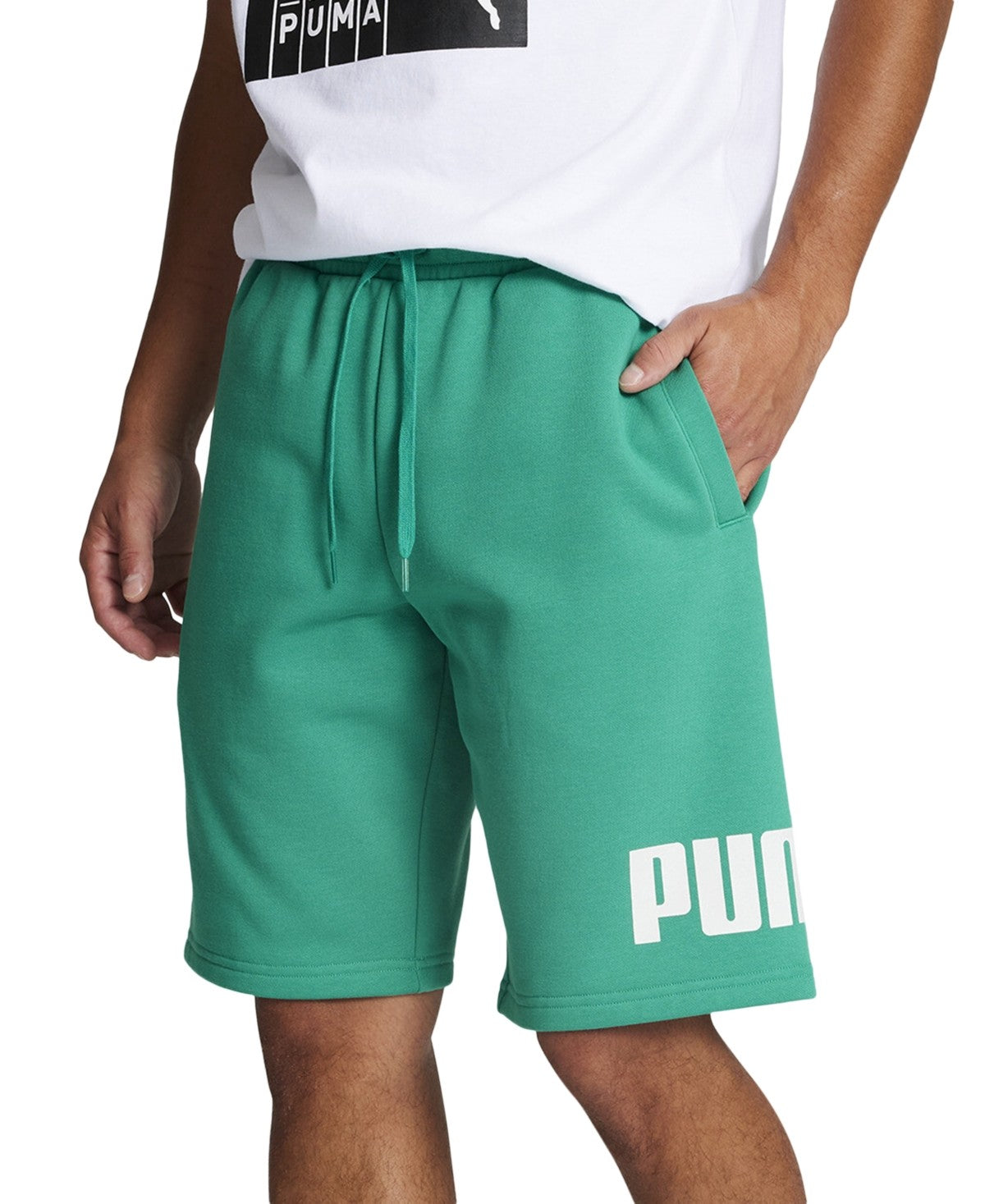 Puma Mens Regular fit Sweat Shorts Shorts Large Green Solid