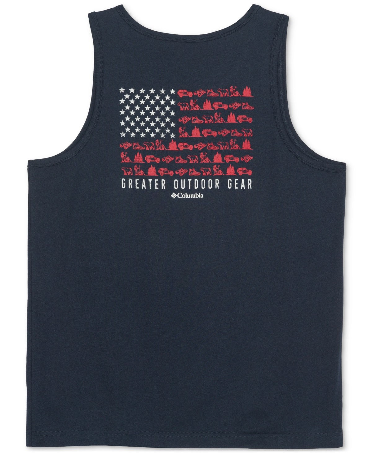 Columbia Mens Regular fit Sleeveless Graphic Tank Top Shirt Medium Blue Solid