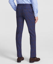Bar Iii Mens Slim fit  Wool Dress Pants 32 / 32 Navy Blue Plaid