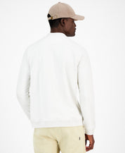 Alfani Mens Regular fit Long Sleeve Quarter zip Shirt Medium White