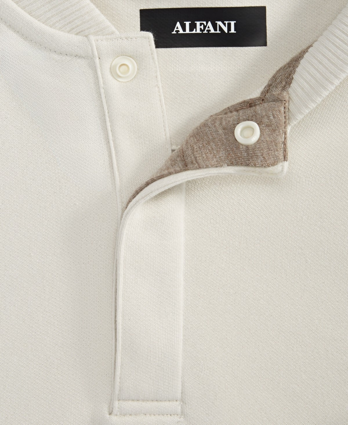 Alfani Mens Regular fit Long Sleeve Quarter zip Shirt Medium White