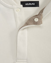 Alfani Mens Regular fit Long Sleeve Quarter zip Shirt Medium White