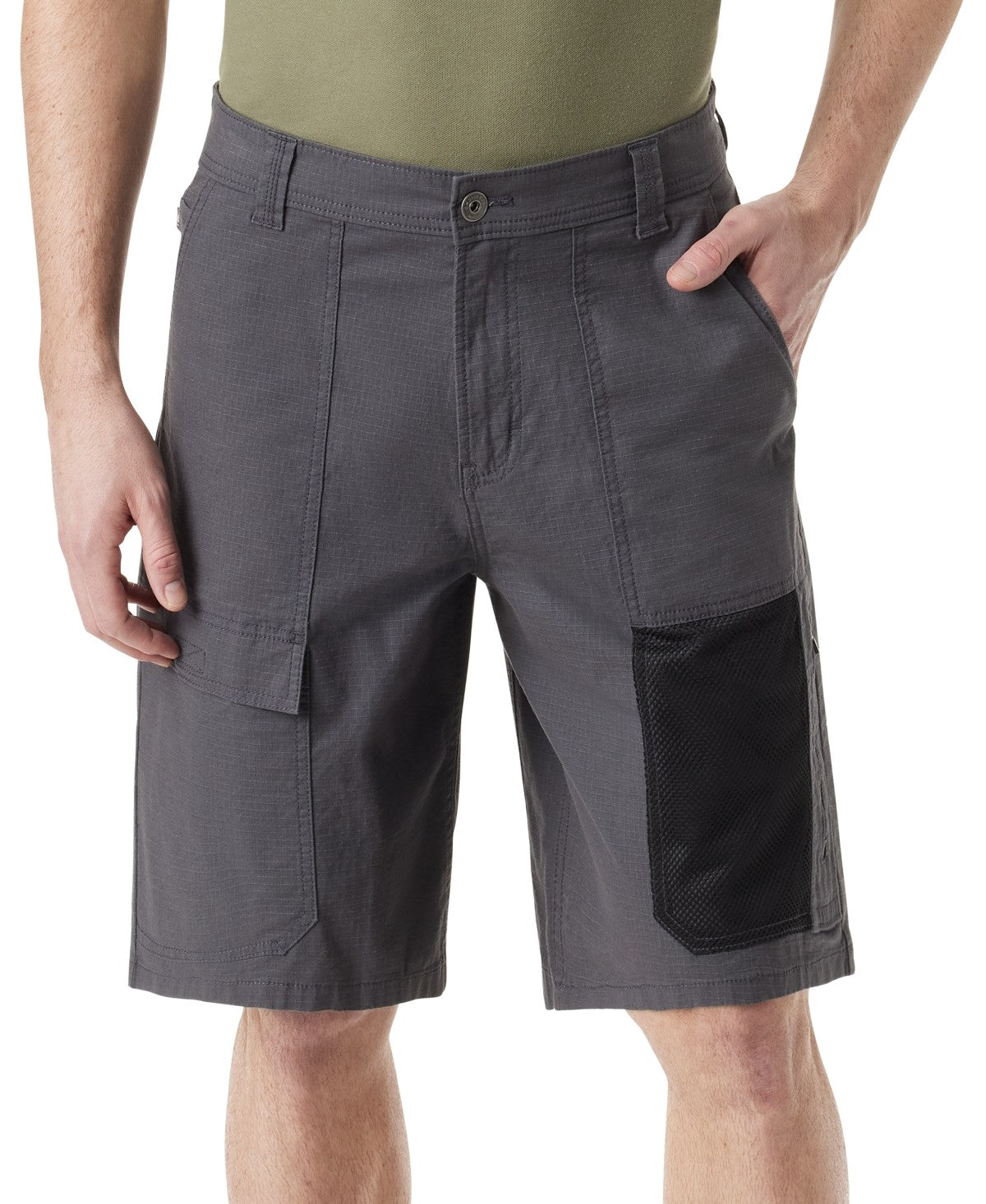 Bass Outdoor Men Regular fit Cargo Shorts 36 / 10 Grey Solid