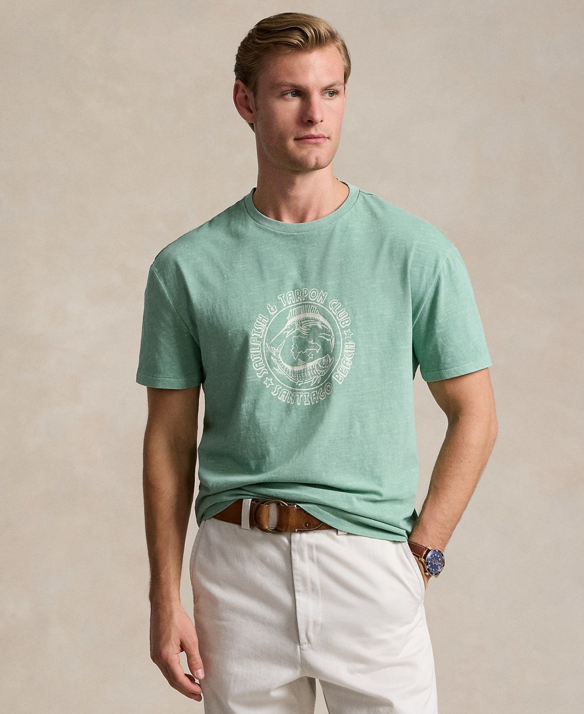 Polo Ralph Lauren Mens Classic fit Short Sleeve Graphic T-Shirt Shirt XS Green
