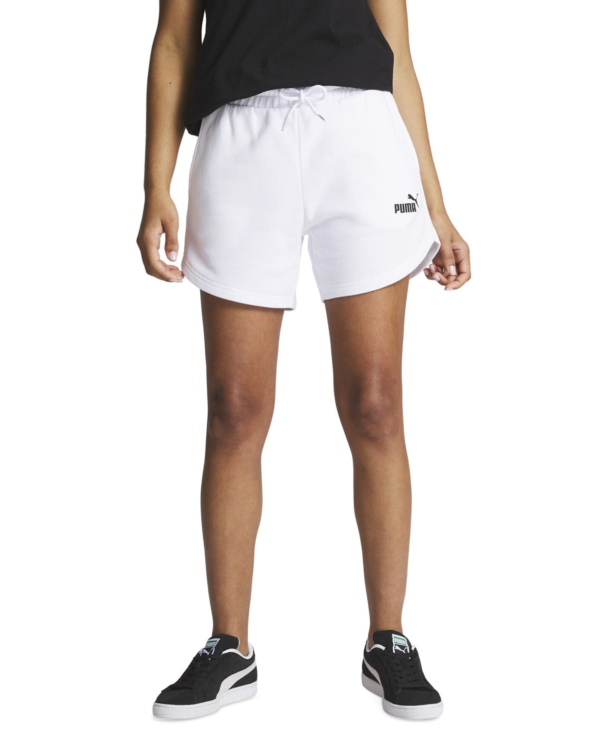 Puma Womens Regular fit Sweat Shorts Large White Solid