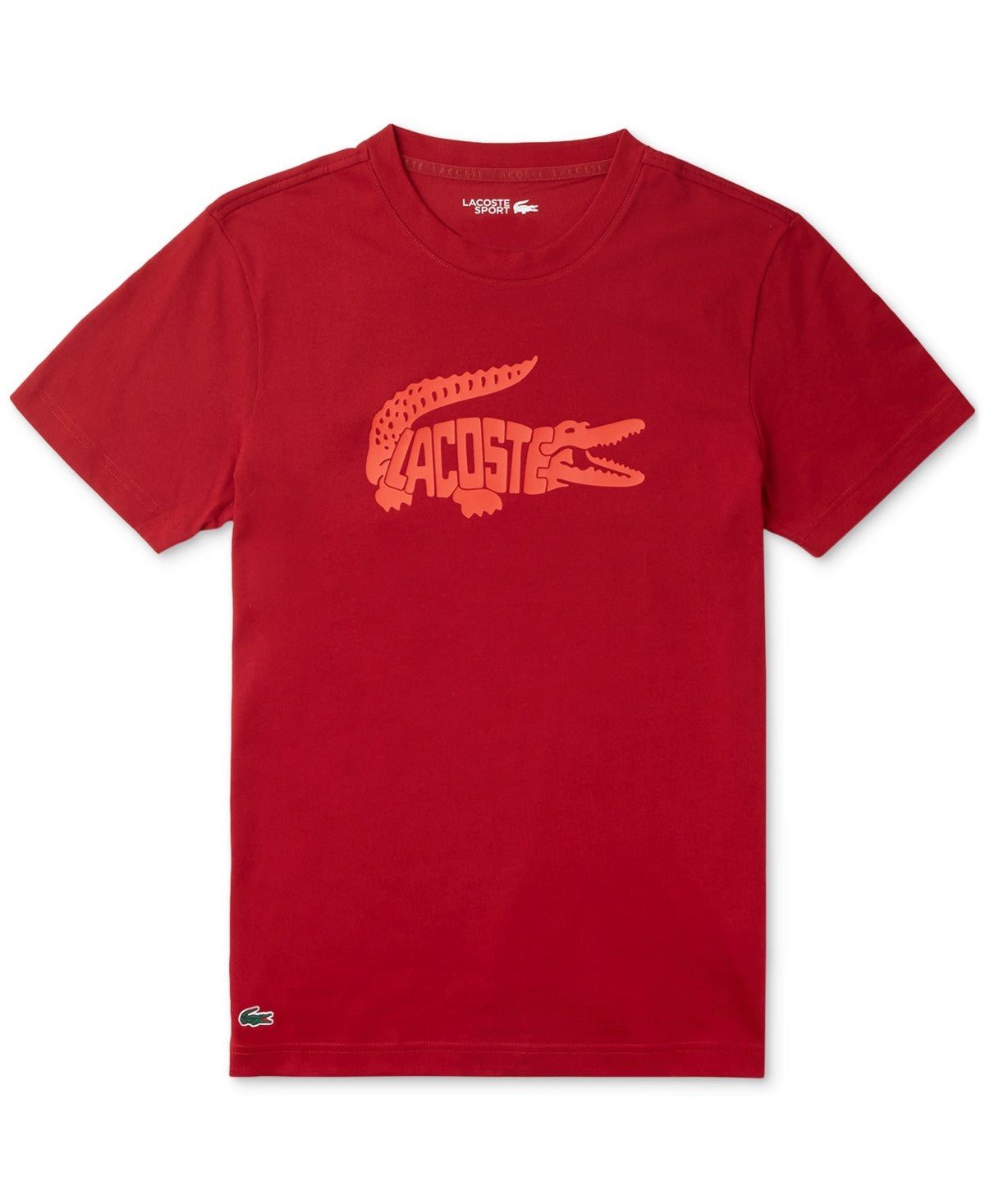 Lacoste Mens Regular fit Short Sleeve Graphic T-Shirt Shirt XXL Red Solid