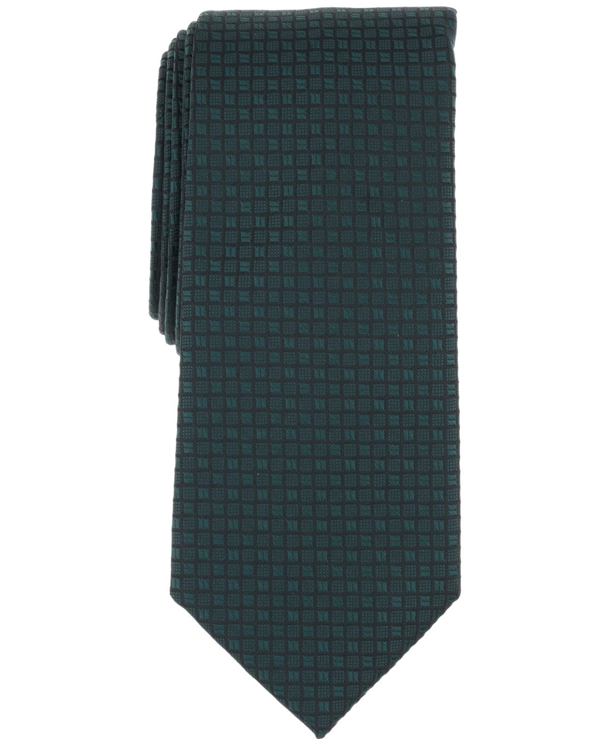 Alfani Mens Camden Mini-Pattern Neck Tie Dark Forest Green