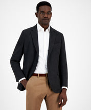 Nautica Mens Modern fit Tweed Sport Coat Blazer 48 R Charcoal Grey Solid