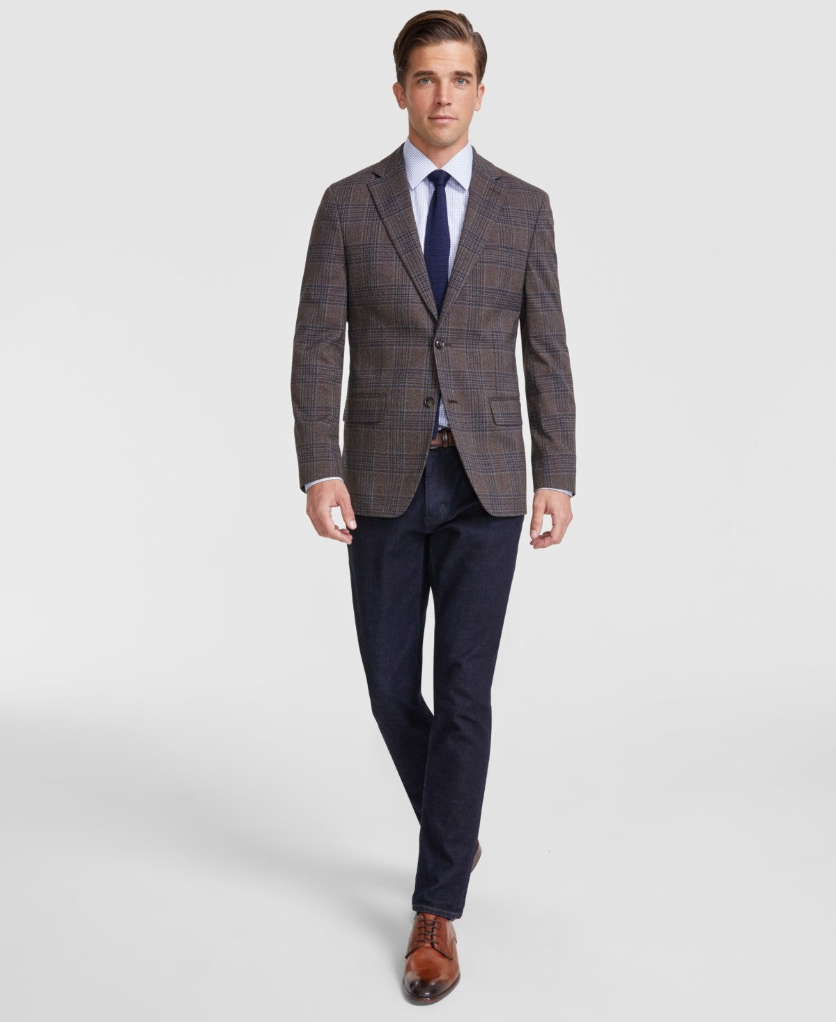 Tommy Hilfiger Mens Modern fit Sport Coat Blazer 38 S Brown Plaid