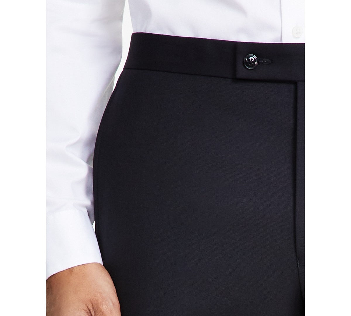 Michael Kors Mens Classic fit Tuxedo Pants 36 / 29 Black Solid Stretch