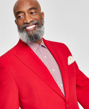 Tayion Collection Mens Classic fit Sport Coat Blazer 46 R Red Solid