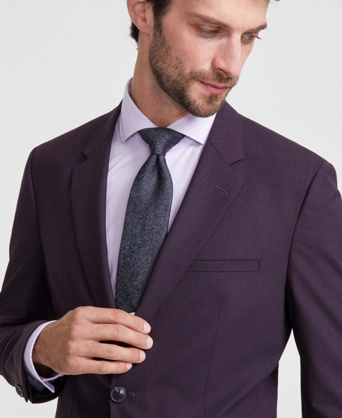 Hugo Boss Purple Modern-Fit Suit Jacket 36S 36SUS