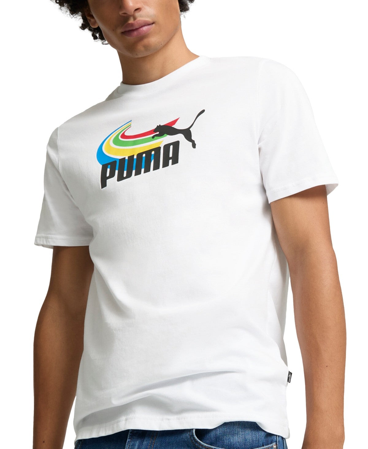 Puma Men Regular fit Short Sleeve Graphic T-Shirt Shirt XXL White