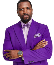 Tayion Mens Classic fit Sport Coat Blazer 50 L Purple Solid