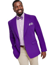 Tayion Mens Classic fit Sport Coat Blazer 50 L Purple Solid