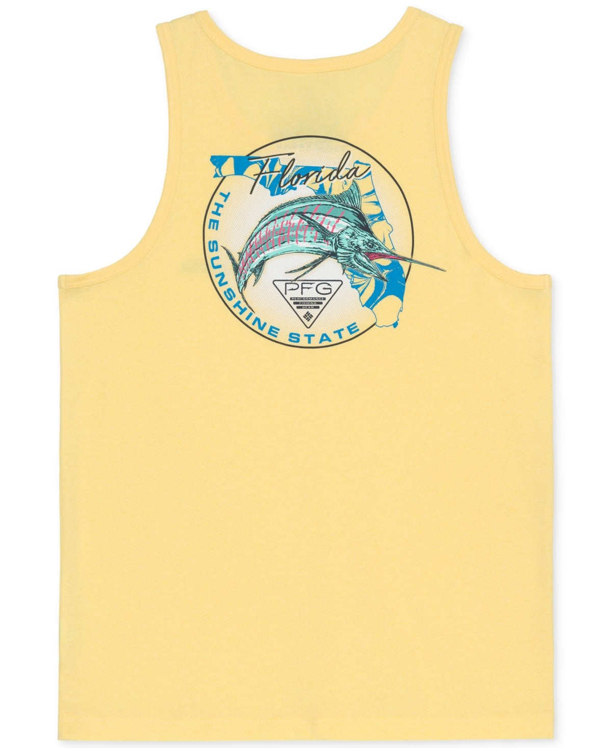 Columbia Mens Regular fit Sleeveless Graphic Tank Top Shirt XL Yellow Solid