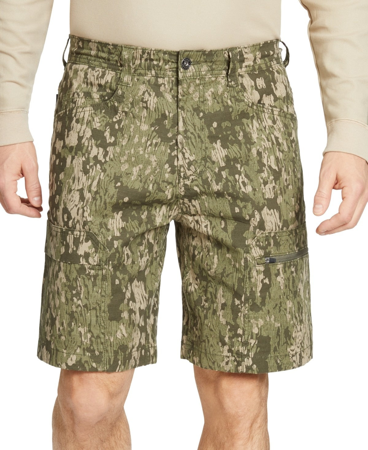 Bass Outdoor Mens Regular fit Cargo Shorts 40 / 9 Green Camouflage