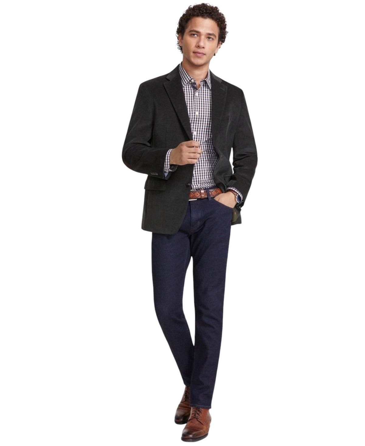 Tommy Hilfiger Mens Modern fit Corduroy Sport Coat Blazer 48 R Green Solid
