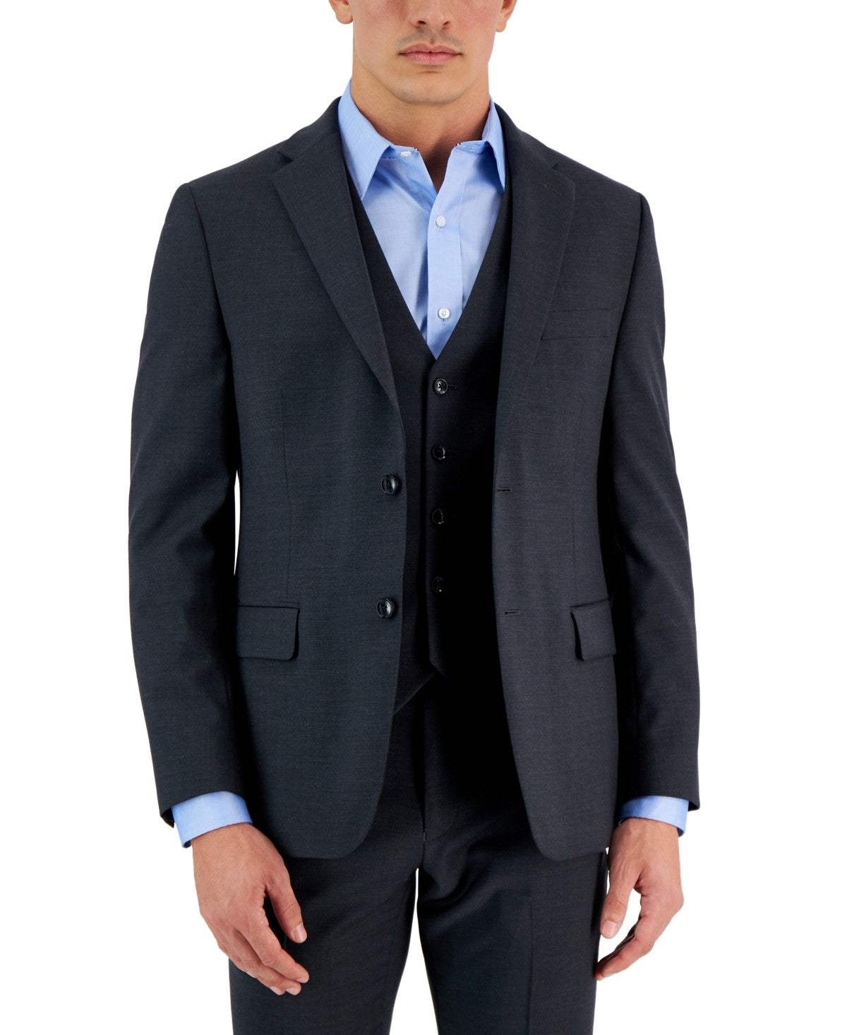 Tommy Hilfiger Mens Modern fit Suit Jacket Blazer 46 S Charcoal Grey Stretch
