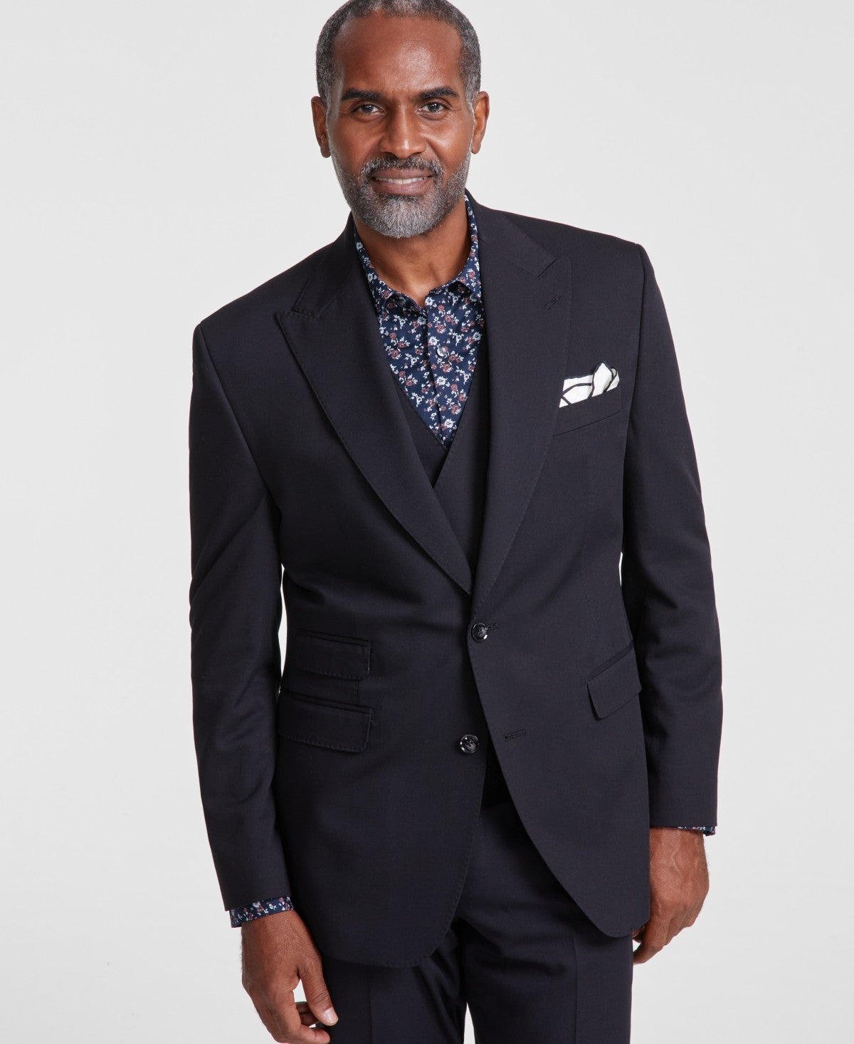 Tayion Mens Classic fit Suit Jacket Blazer 38 S Black Solid
