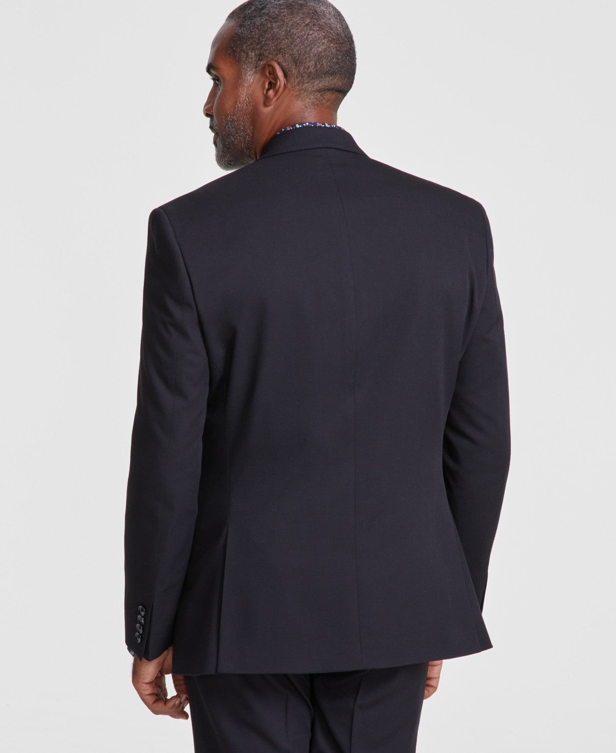 Tayion Mens Classic fit Suit Jacket Blazer 38 S Black Solid