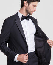 Hugo Boss Mens Modern fit Tuxedo Jacket Blazer 42 S Black Solid Stretch