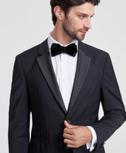 Hugo Boss Mens Modern fit Tuxedo Jacket Blazer 42 S Black Solid Stretch