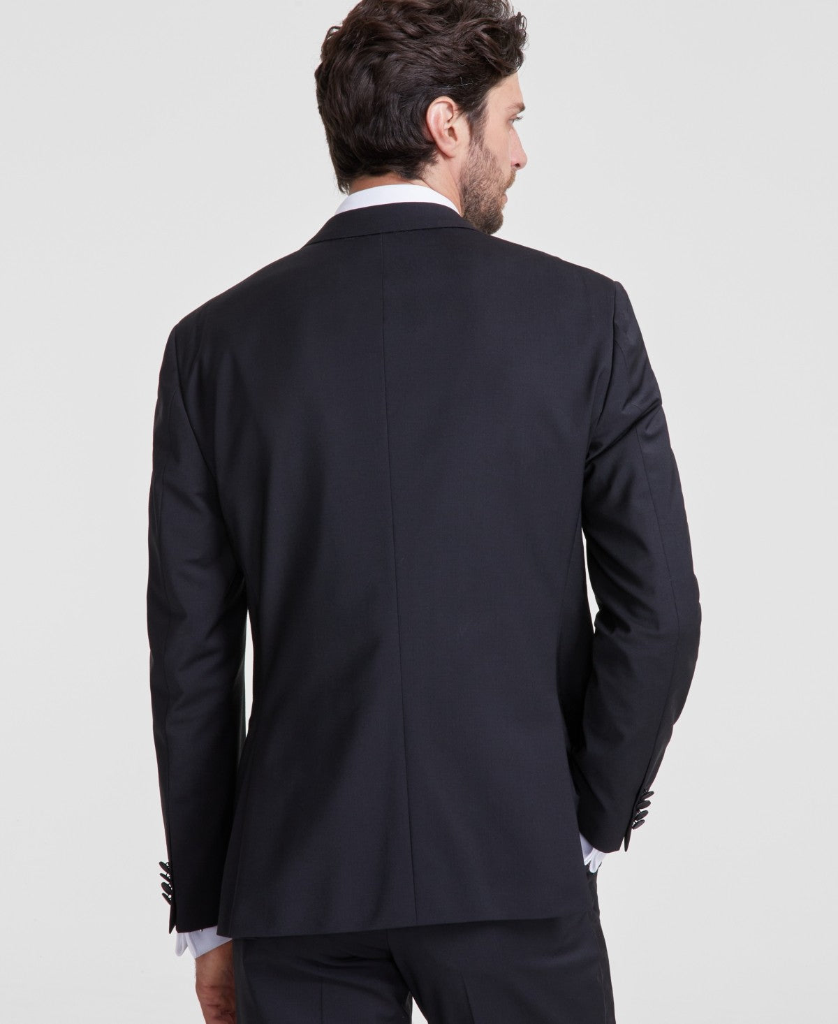 Hugo Boss Mens Modern fit Tuxedo Jacket Blazer 42 S Black Solid Stretch