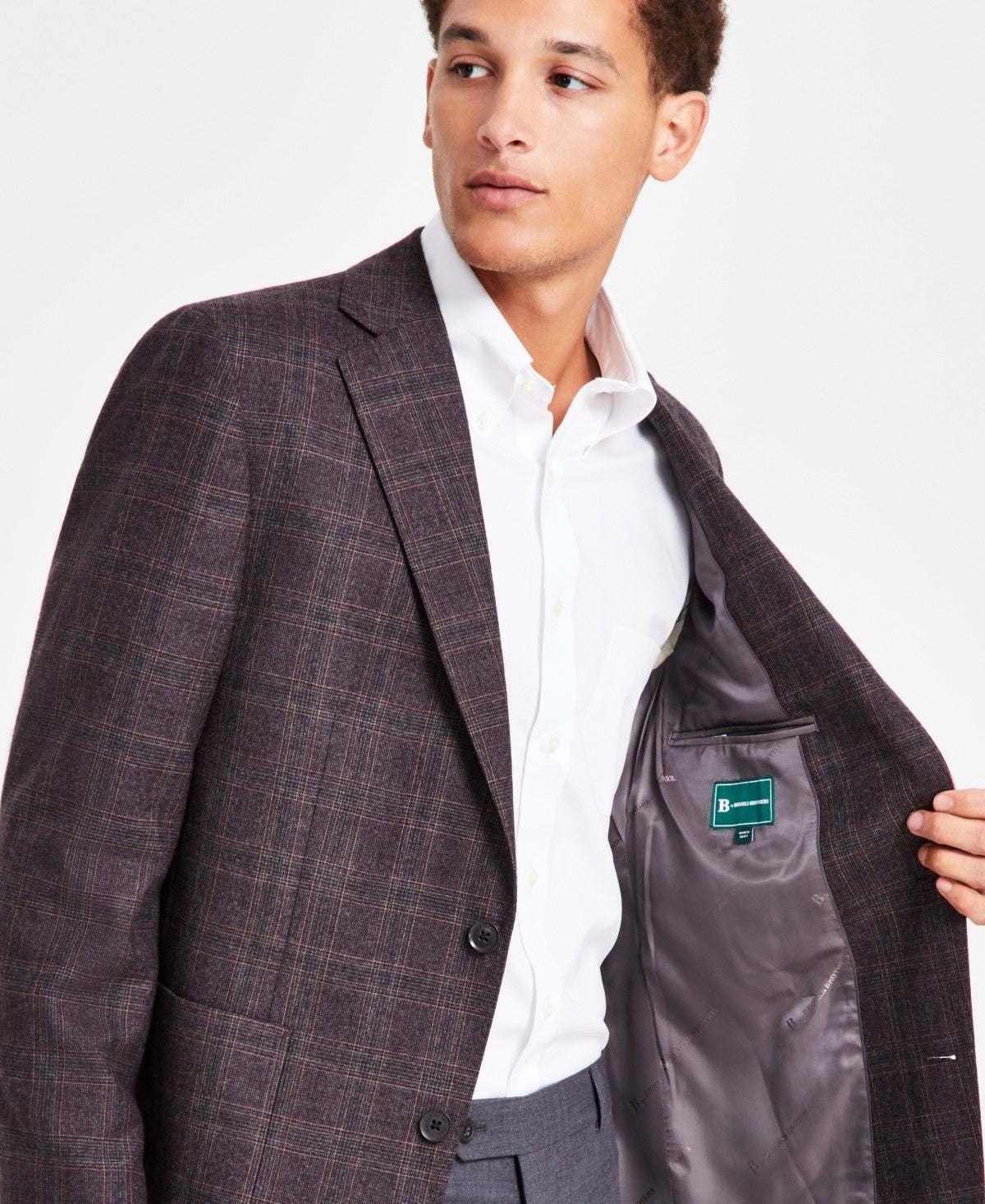 Brooks Brothers Men Classic fit Sport Coat Blazer 38 S Grey Plaid
